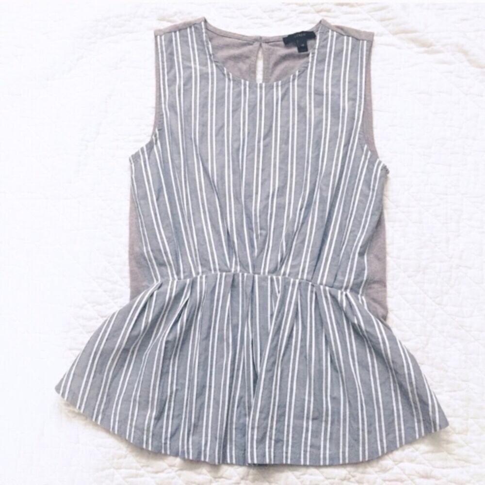 Women's J. Crew peplum tank Sz XS Sleeveless Tank Top Striped